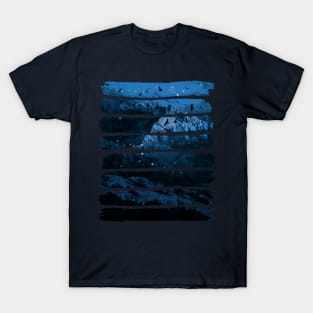 Ice Cold Mountains - Snowy Night Alps T-Shirt